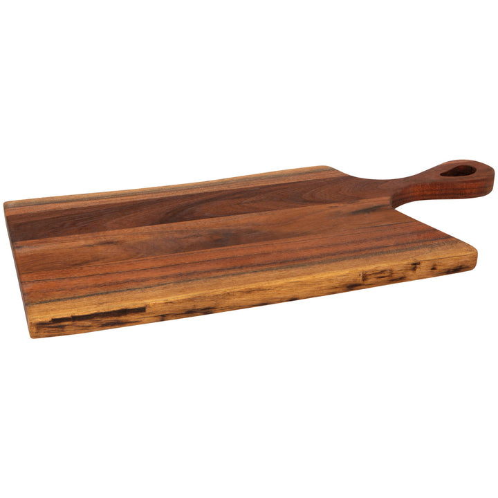 Danica acacia wood serving paddle, a natural wooden serving board with a smooth, polished finish perfect for cheese and appetizers.