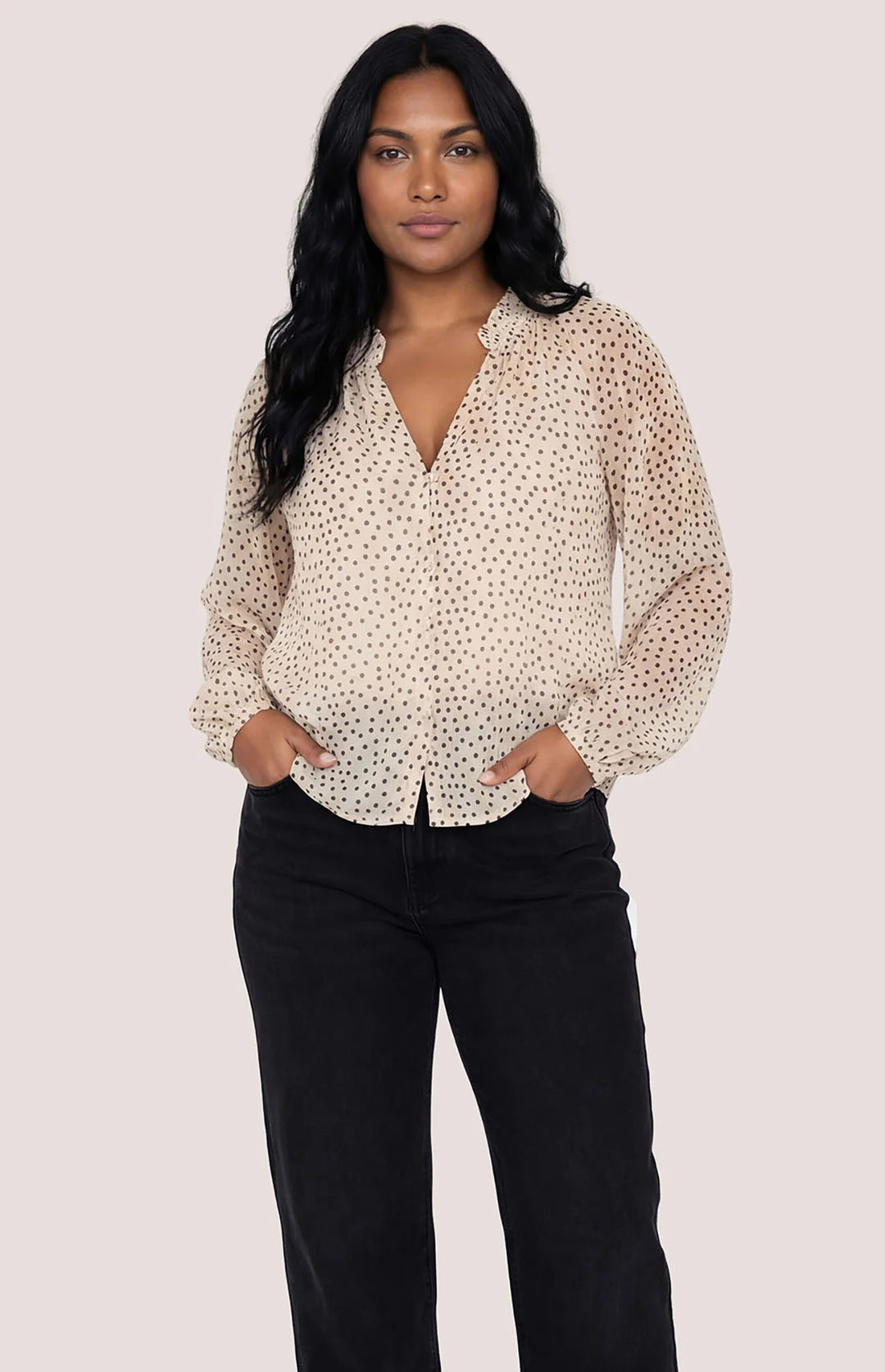 Gentle Fawn Annie Blouse featuring a relaxed fit, long sleeves, and a soft fabric in a stylish, versatile design.
