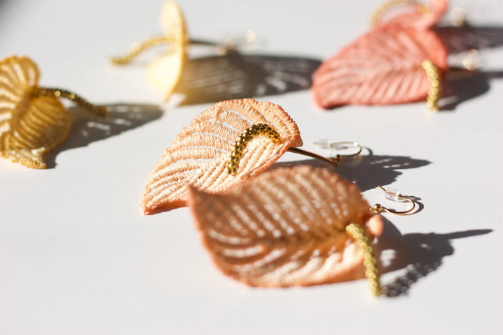 Anthurium Petites Laceleaf Lily Earrings