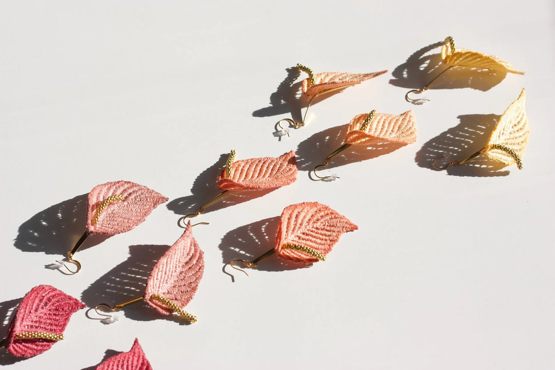 Anthurium Petites Laceleaf Lily Earrings