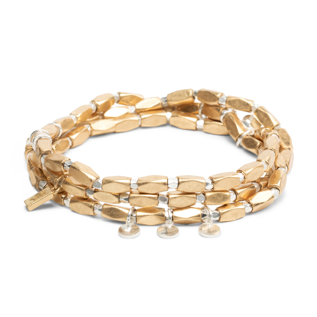 Mixed Metal Wrap Bracelet