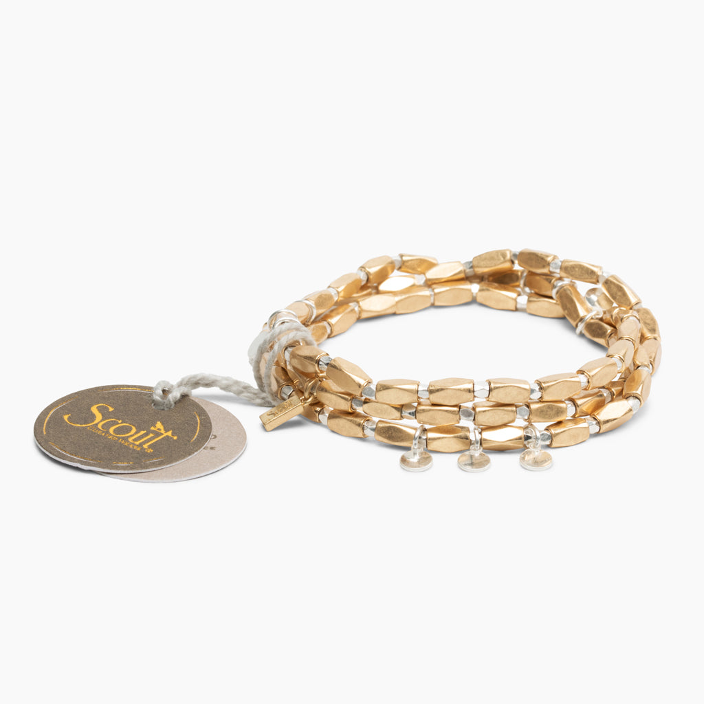 Mixed Metal Wrap Bracelet