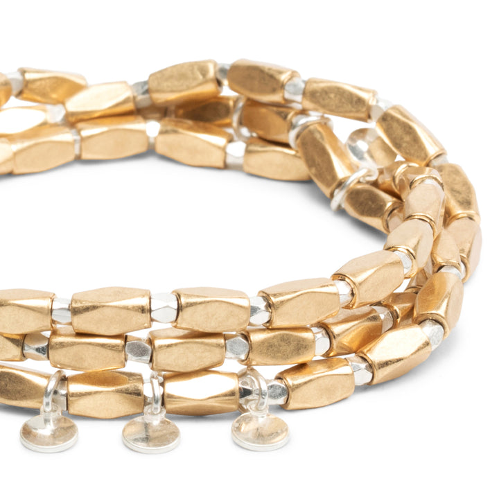 Mixed Metal Wrap Bracelet