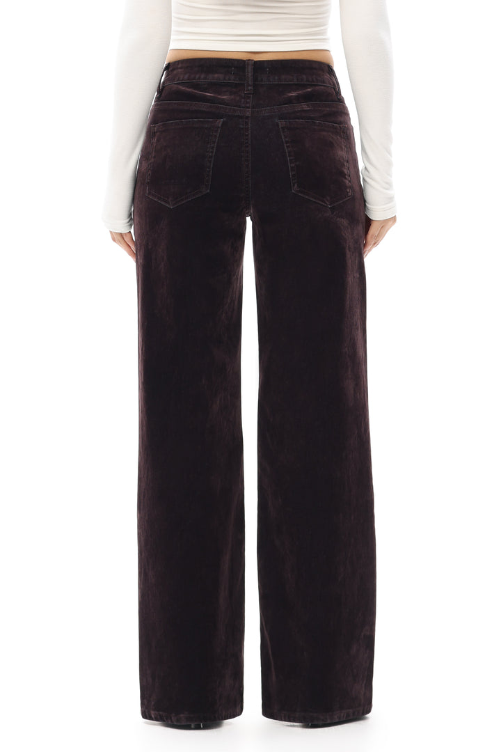 Plum Velvet Relaxed Wide Leg Pant