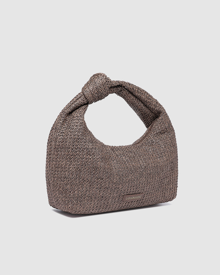 Louenhide Bahama Raffia Shoulder Bag with woven design, featuring a spacious interior for everyday use.