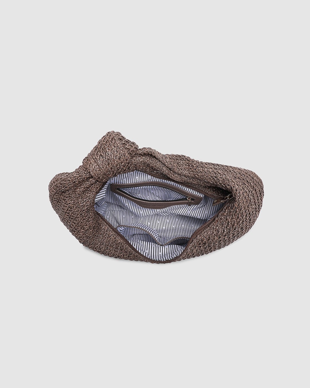 Louenhide Bahama Raffia Shoulder Bag with woven texture and a knotted strap, stylish and lightweight for casual daily use.