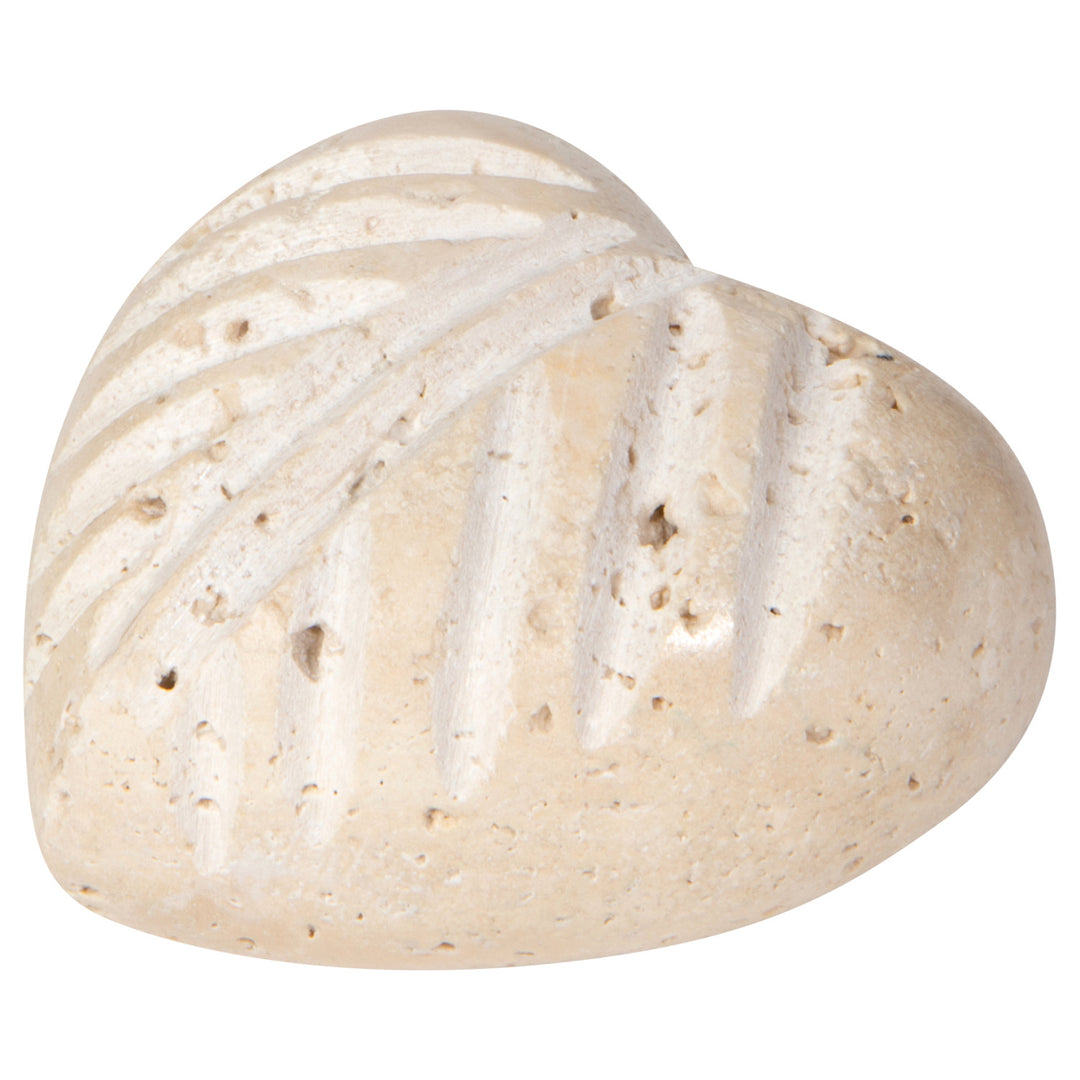 Danica marble heart-shaped decor piece, showcasing a textured carved marble finish with elegant heart design for home decoration.