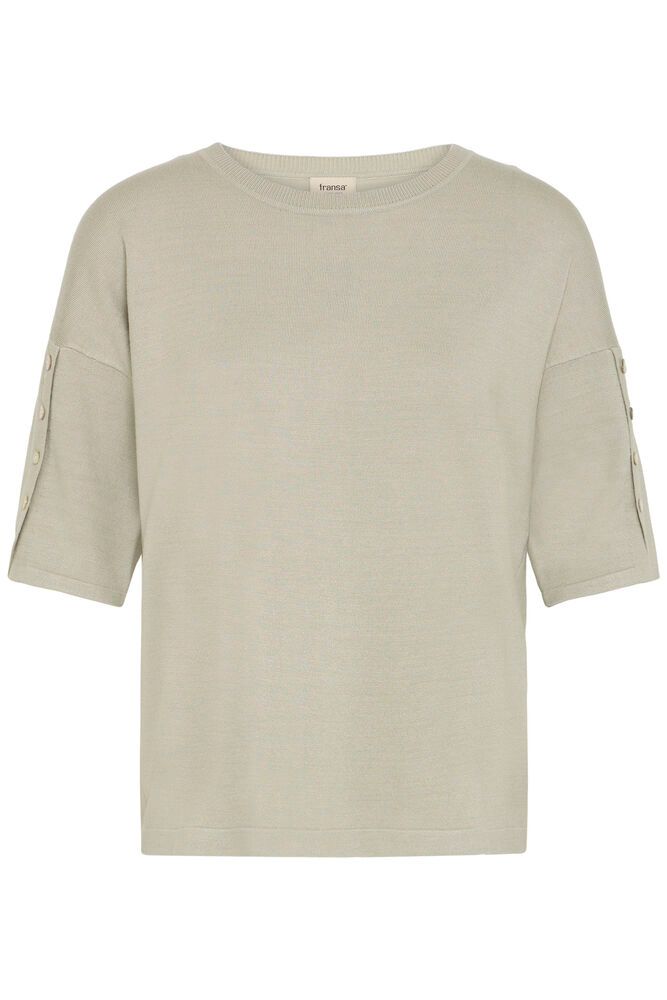 FRANSA Desert Sage knit top featuring a soft, textured fabric with a relaxed fit and long sleeves, perfect for casual wear.