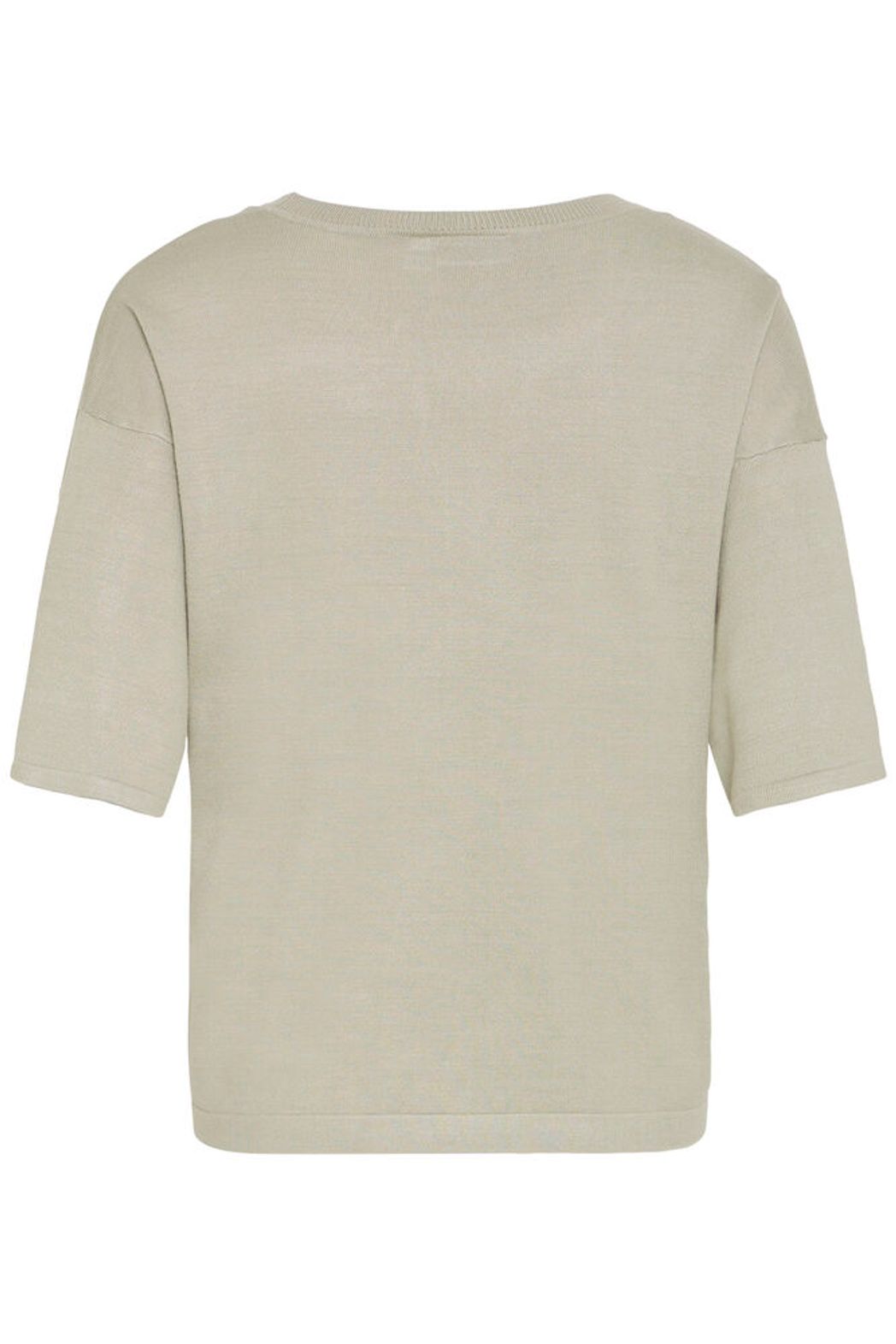 FRANSA Desert Sage knit top featuring a soft knit fabric with a relaxed fit and 3/4 sleeves, displayed on a hanger.