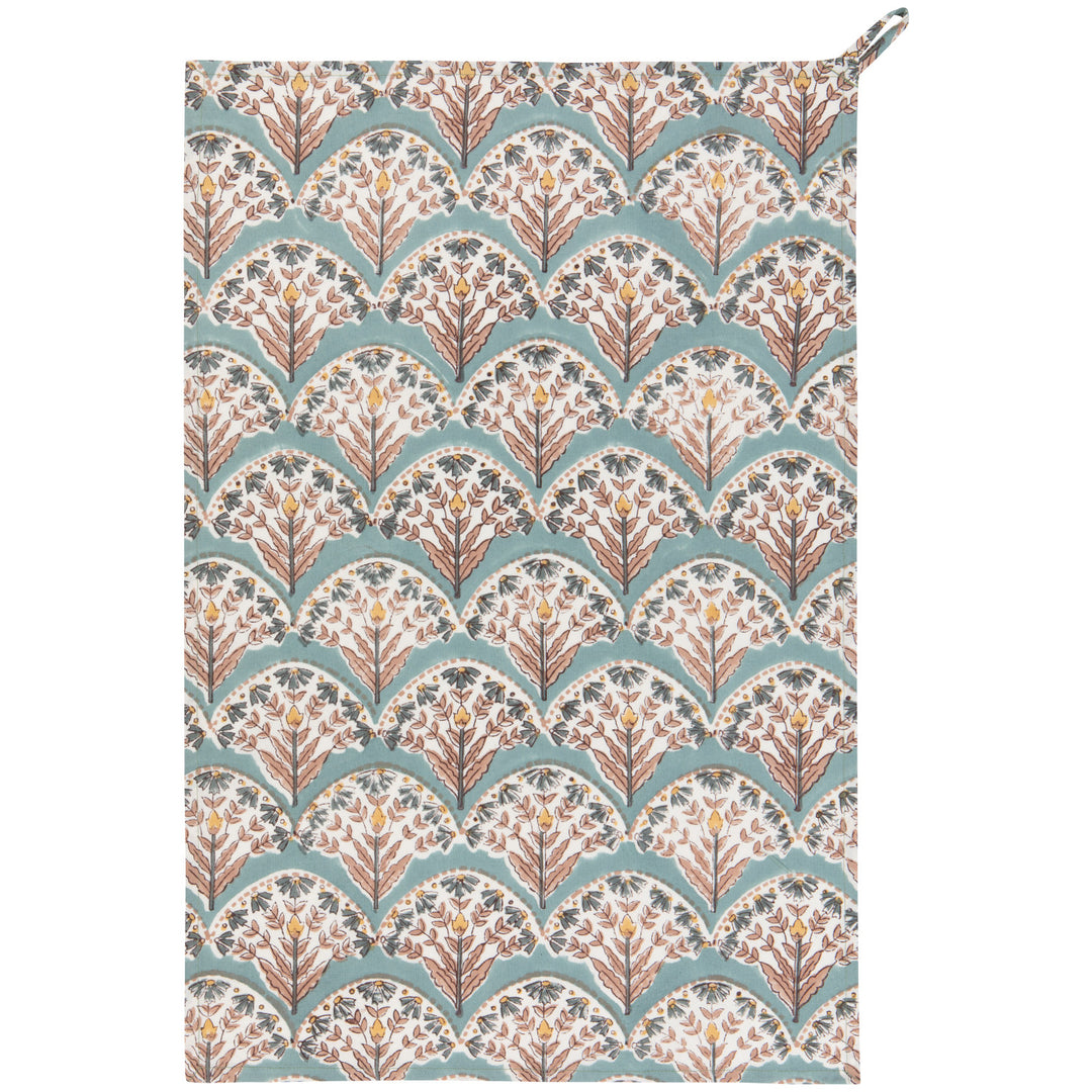 Bouquet Block Print Tea Towel