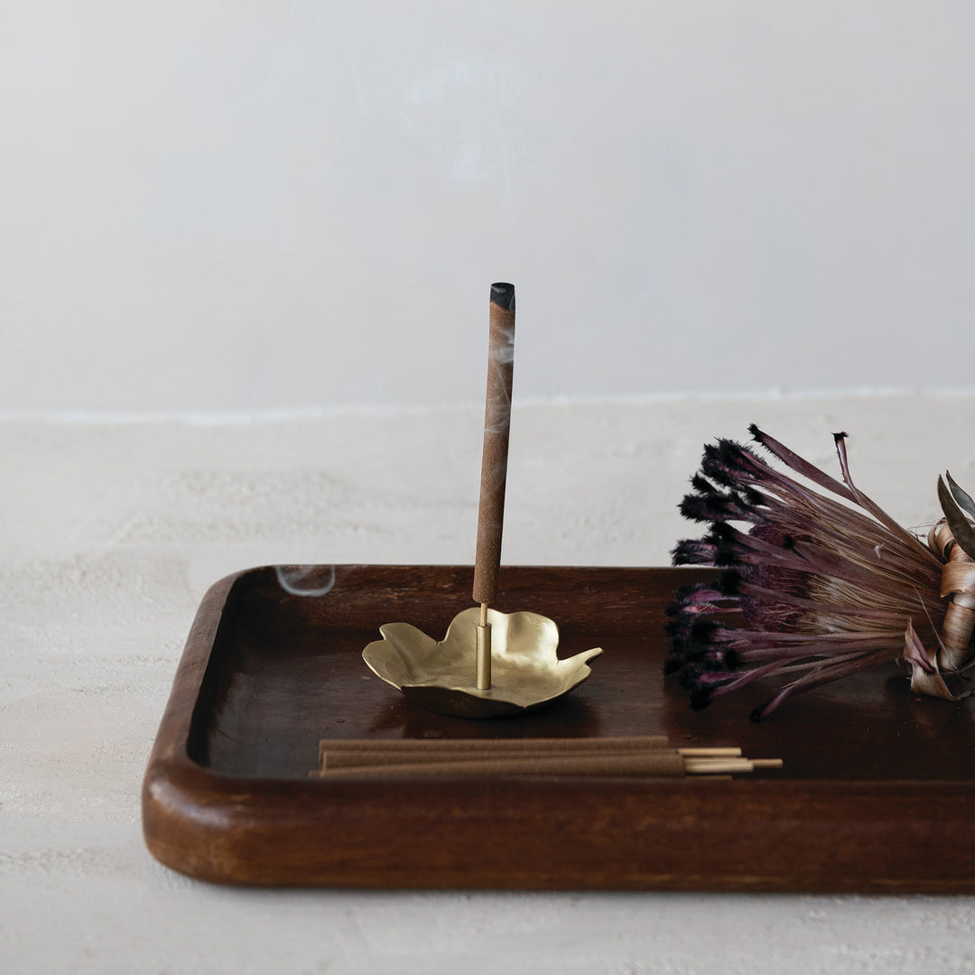 Antique Brass Flower Incense Holder