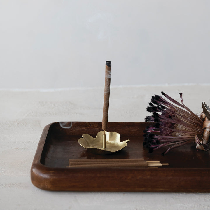 Antique Brass Flower Incense Holder