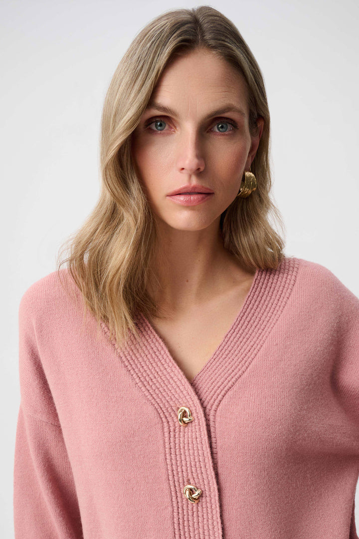 Brushed Knit V-Neck Cardigan