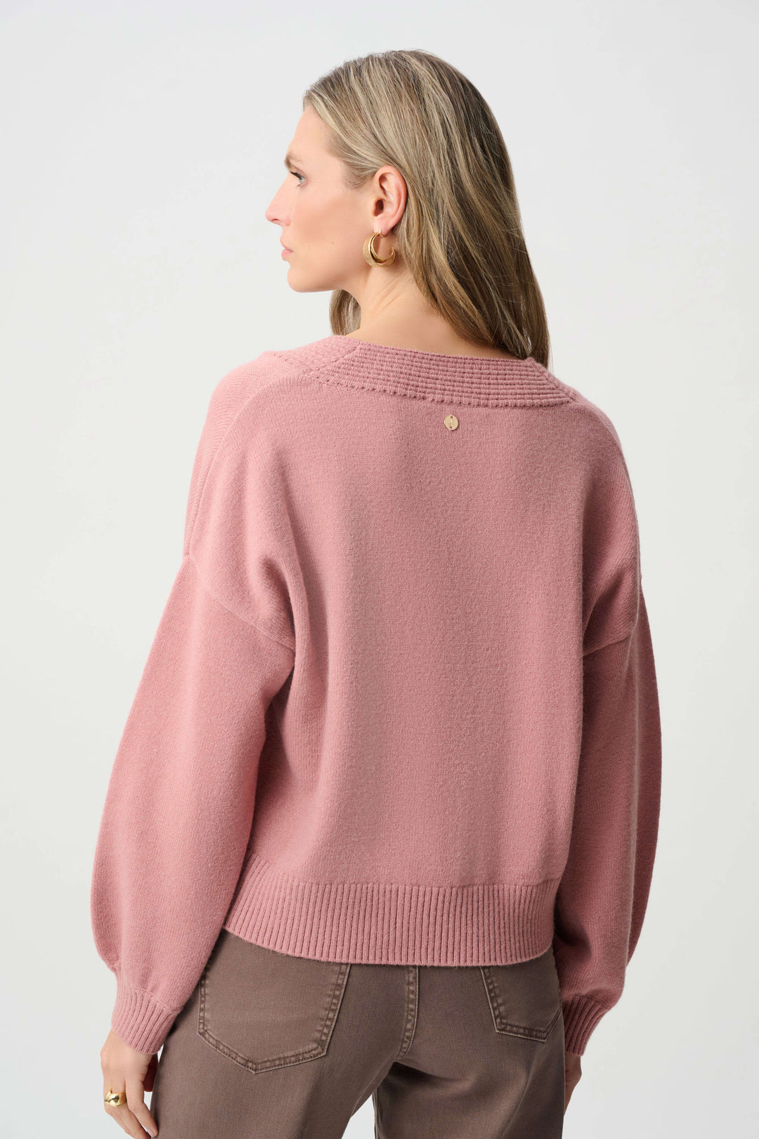 Brushed Knit V-Neck Cardigan