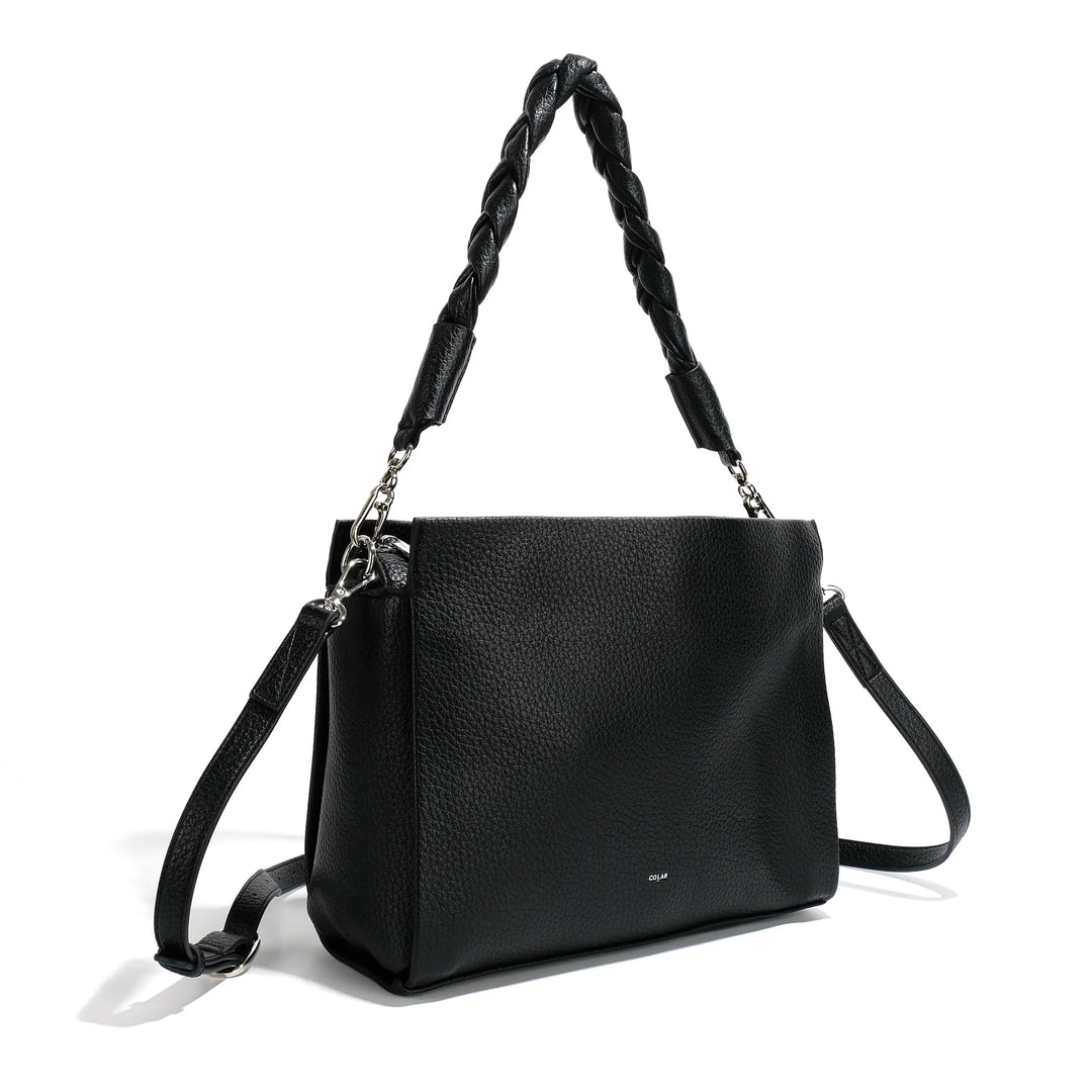 CoLab Camden Crossbody Bag in black with adjustable strap and zippered compartment, stylish and functional accessory.