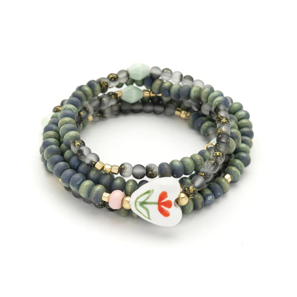 Ceramic Bead Wrap Bracelet/ Necklace