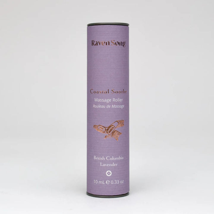 RavenSong Soap & Candle Coastal Soothe massage roller with BC lavender for relaxing muscle relief and soothing massage.