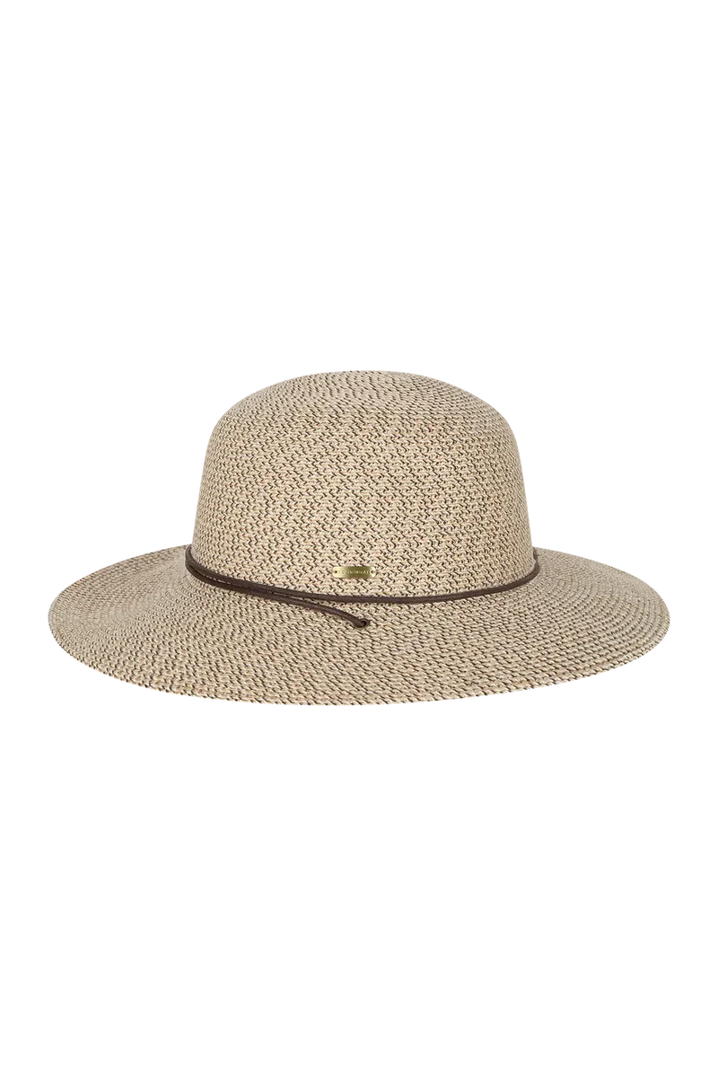 Kooringal Coolamon wide brim sun hat with woven design and chin strap for sun protection and stylish outdoor wear