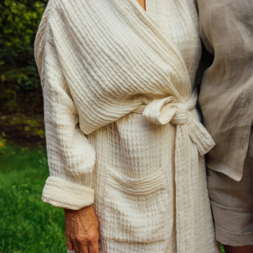 Crinkle Cotton Linen Robe