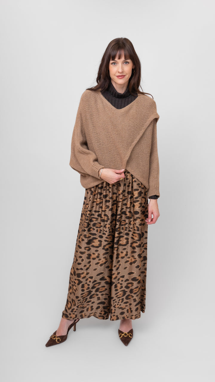 Floral Feline Wide Leg Pant