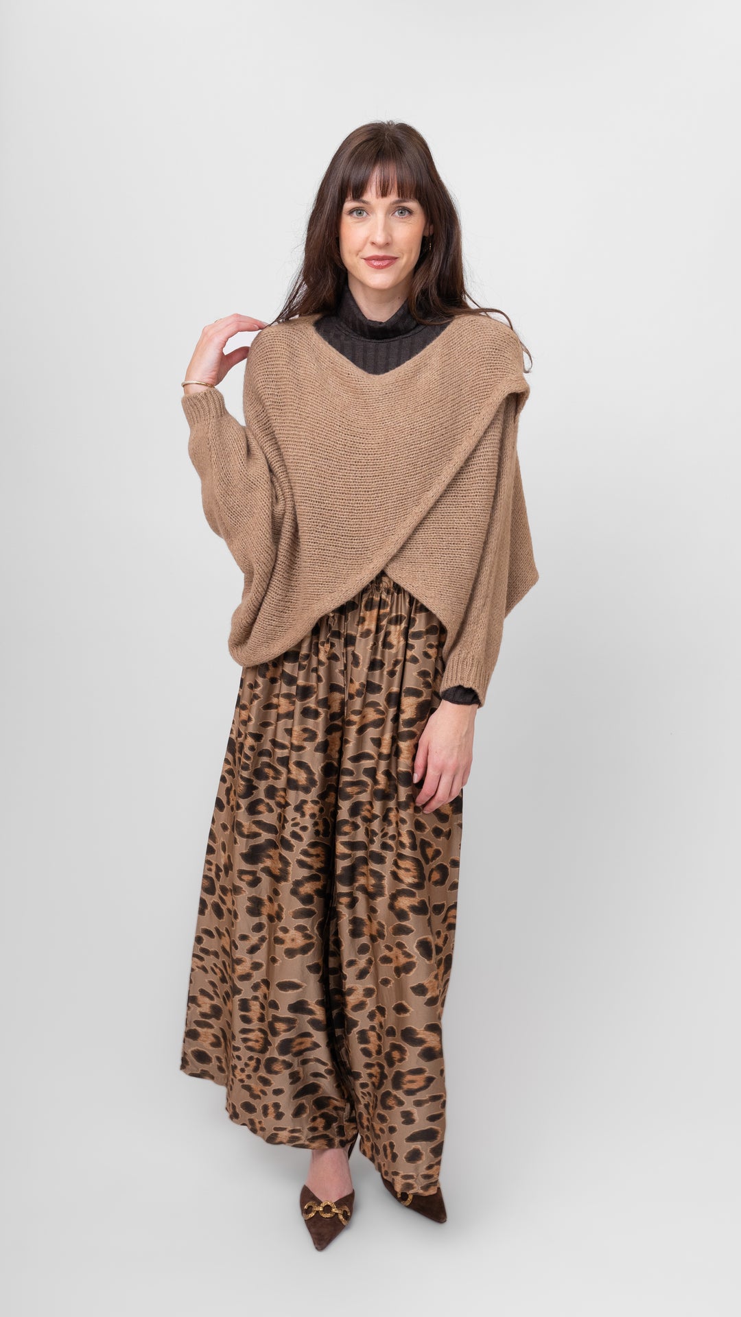 Floral Feline Wide Leg Pant