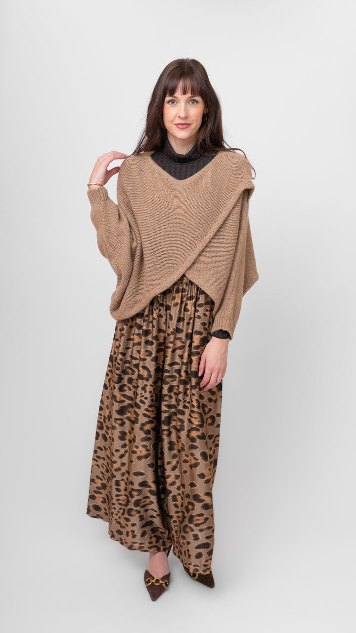 Floral Feline Wide Leg Pant
