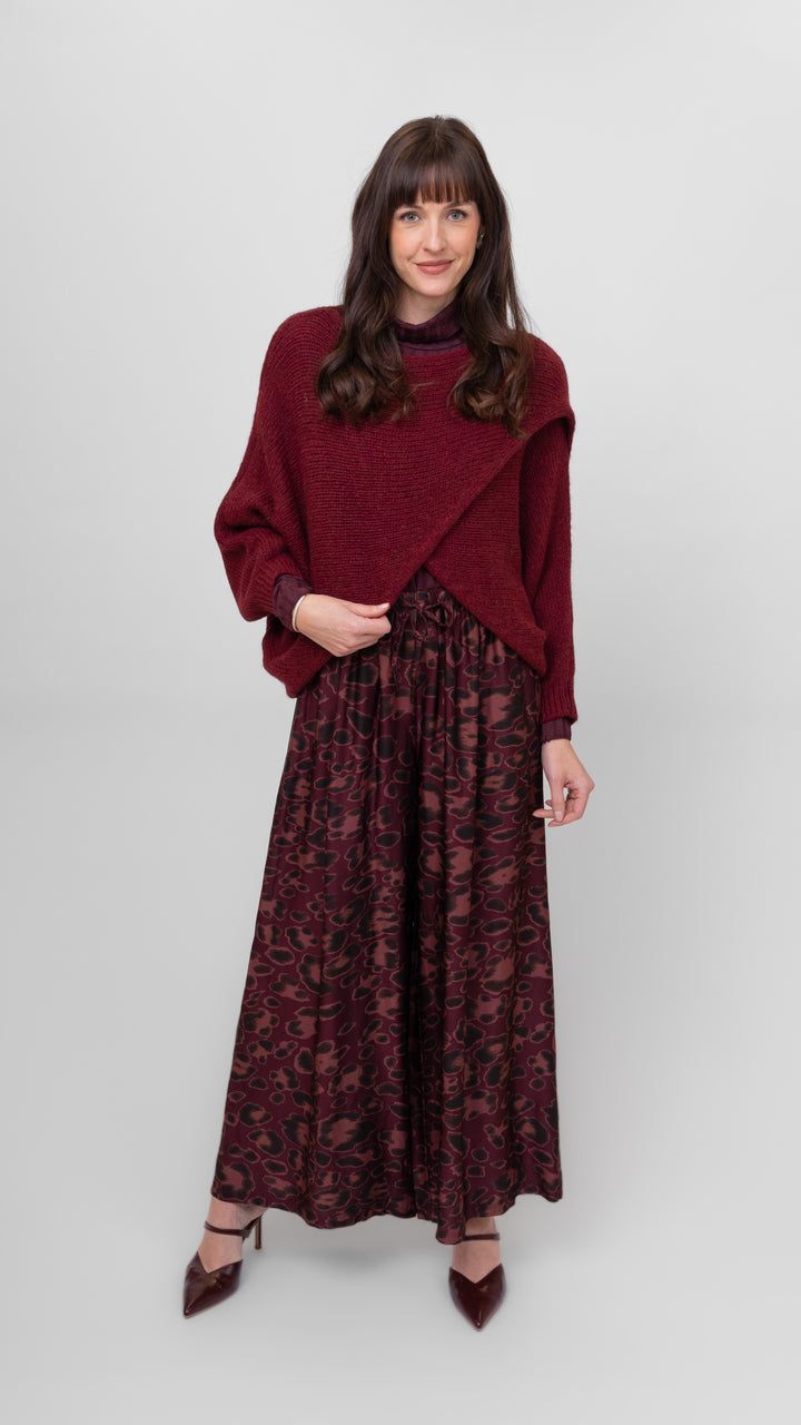 Floral Feline Wide Leg Pant