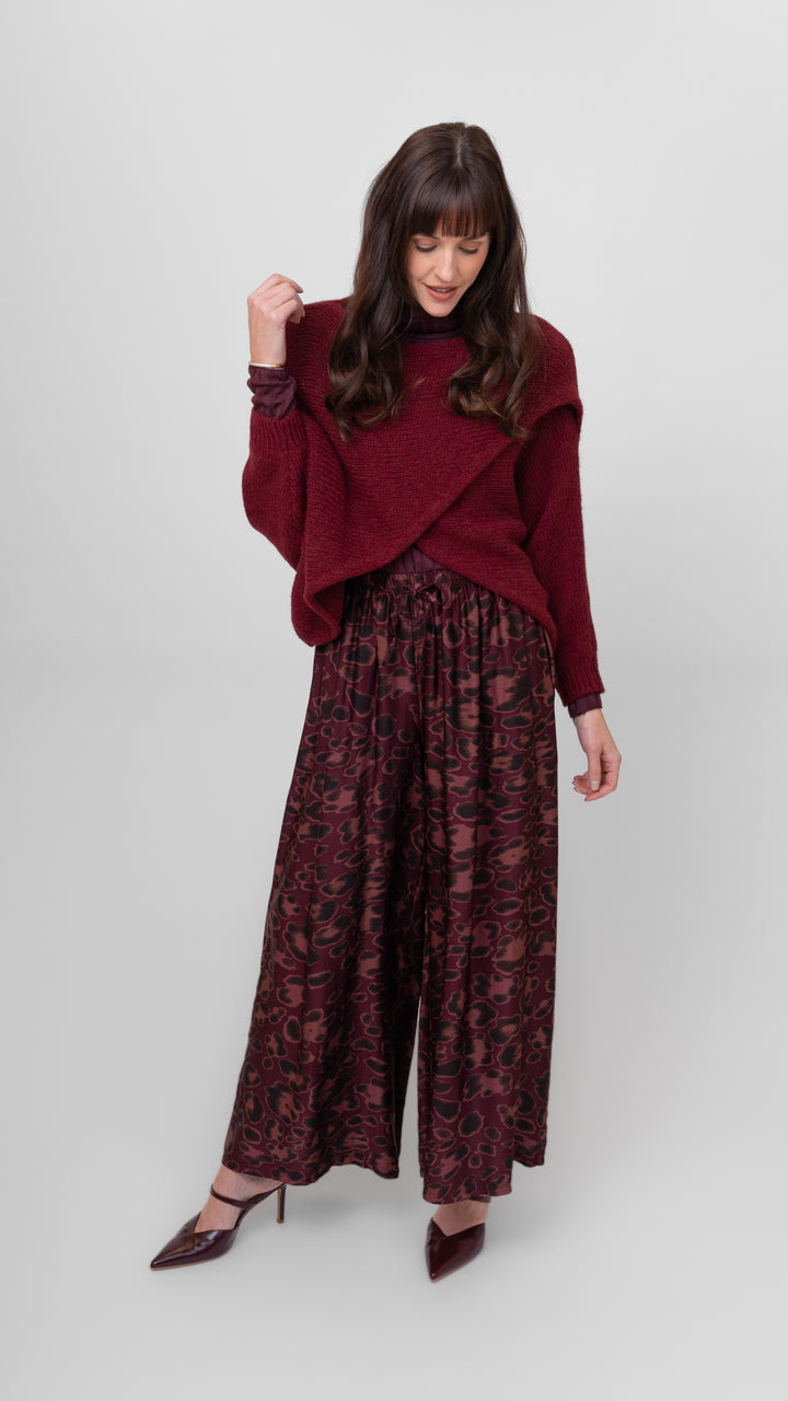 Floral Feline Wide Leg Pant