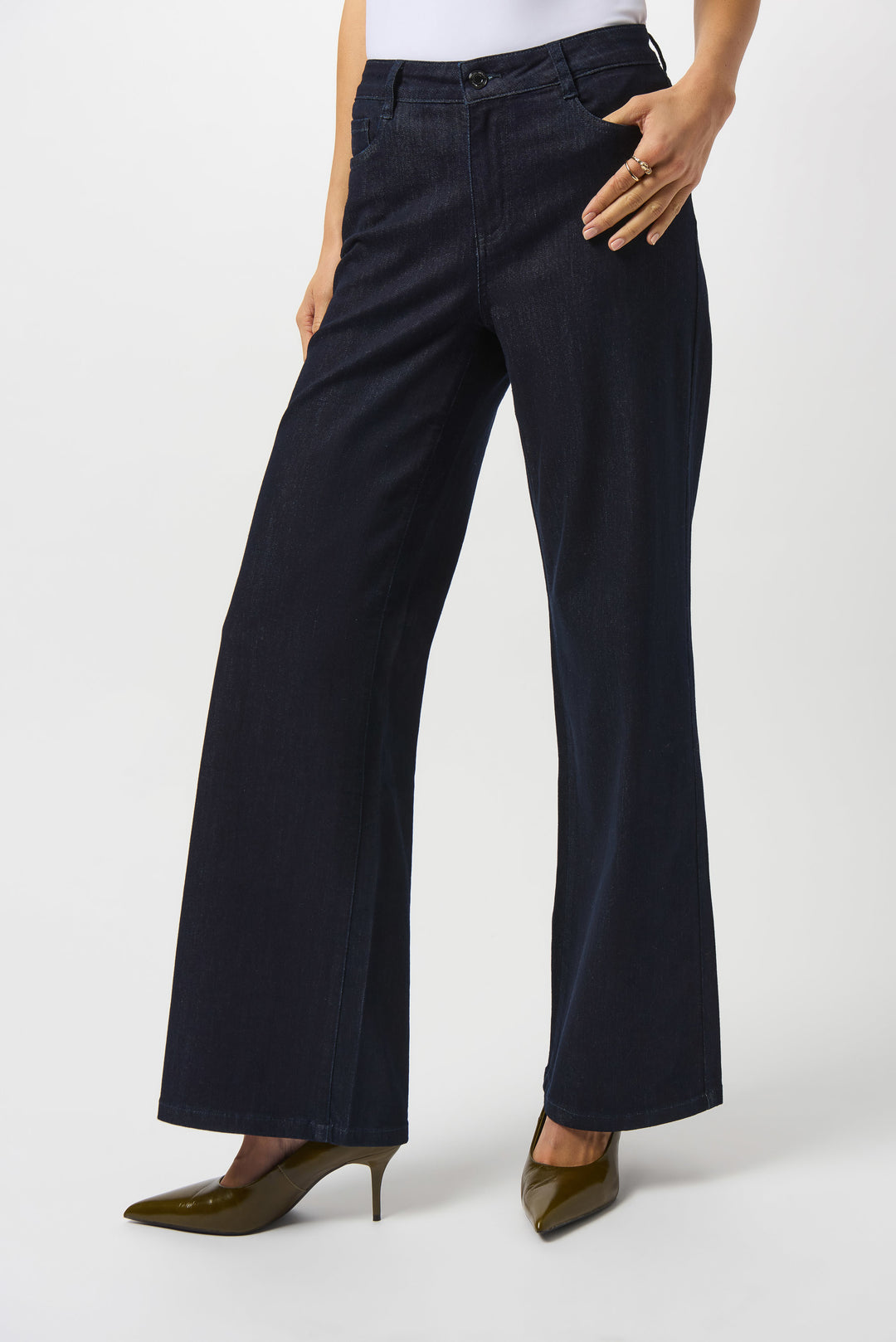 Dark denim flare jean