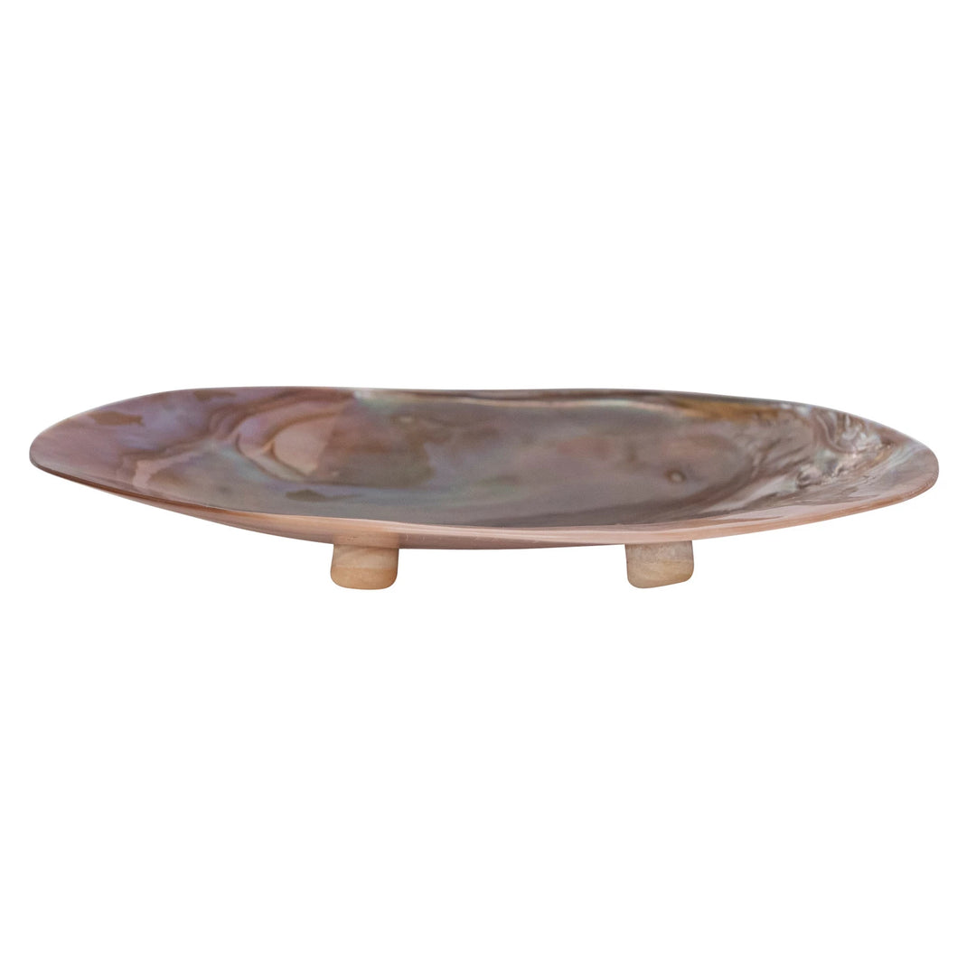 Decorative natural shell dish by Creative Co-op featuring mother of pearl finish in a stylish decorative dish for home décor.