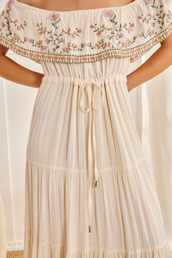 Flounca Embroidered Maxi Dress