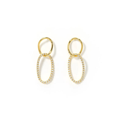 Encore Pave Small Linked Hoop Earrings