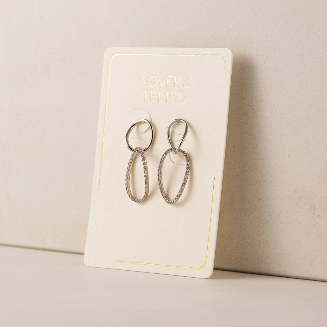 Encore Pave Small Linked Hoop Earrings