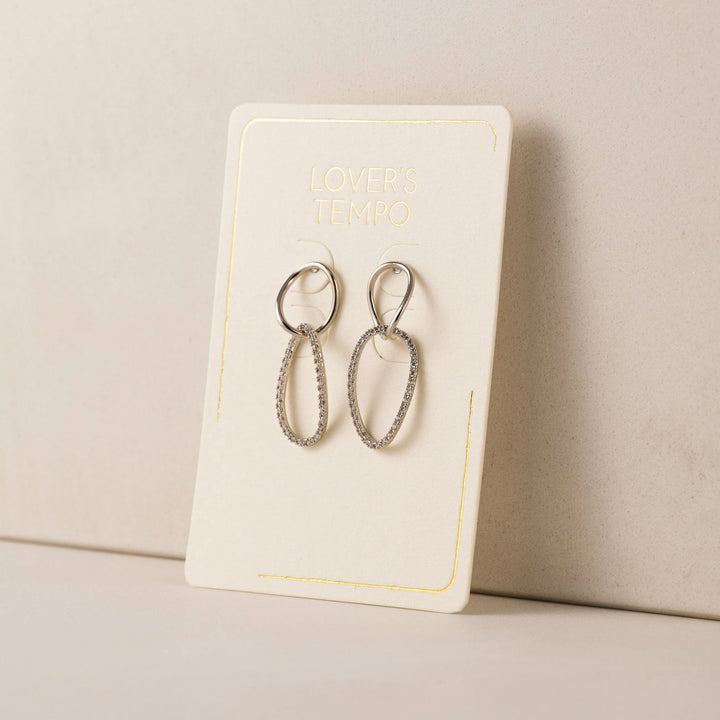 Encore Pave Small Linked Hoop Earrings