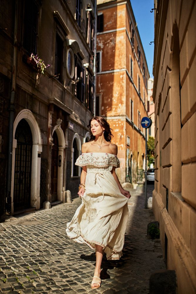 Flounca Embroidered Maxi Dress