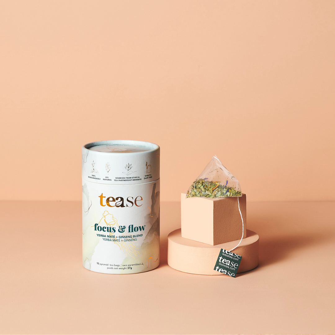 focus and flow natural tea adaptogen superfood  mint  yerba mate