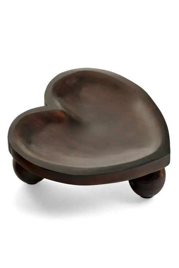 Mangowood Footed Heart Tray