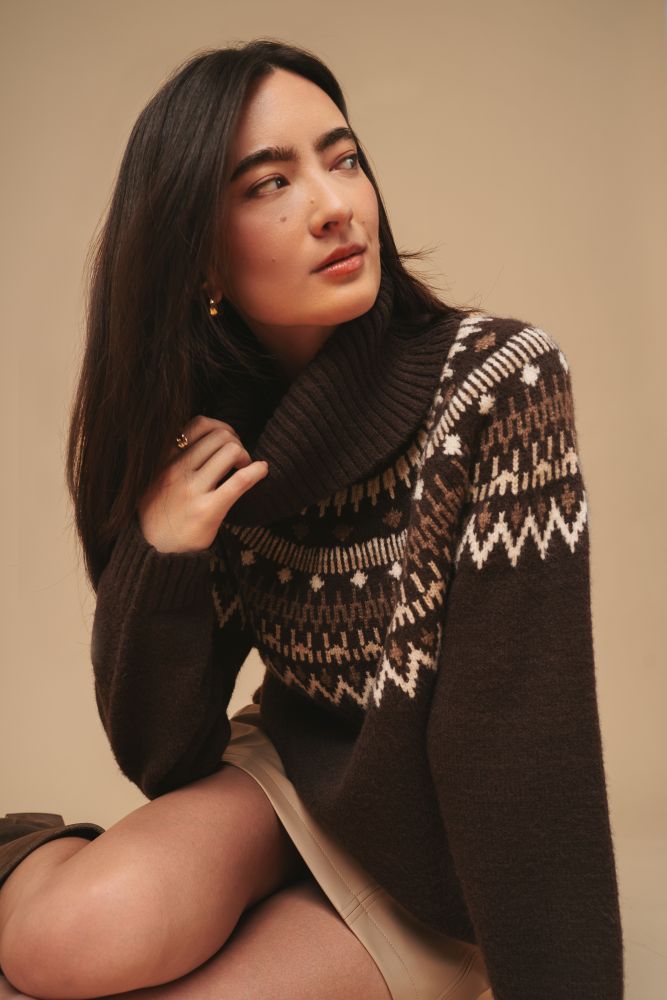 Freya Fair Isle Knit Pullover Sweater