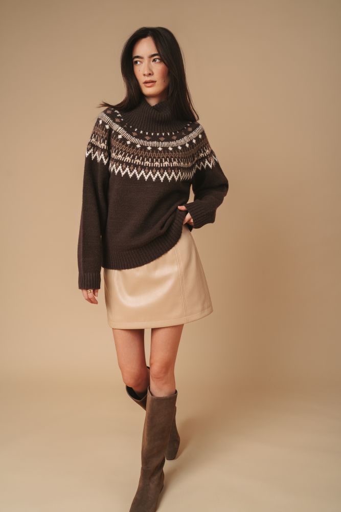 Freya Fair Isle Knit Pullover Sweater