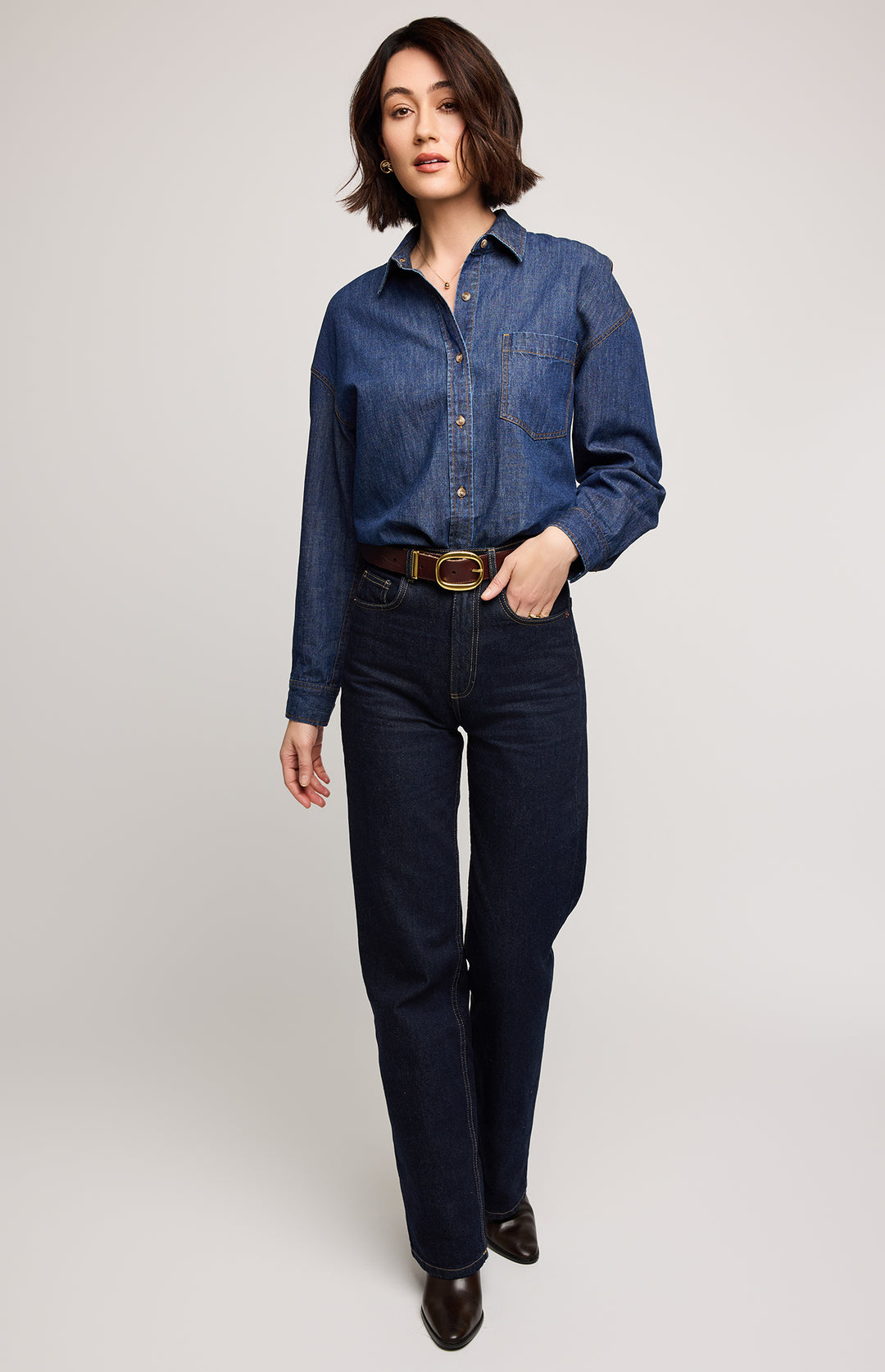 Whitney Denim Button Down Shirt