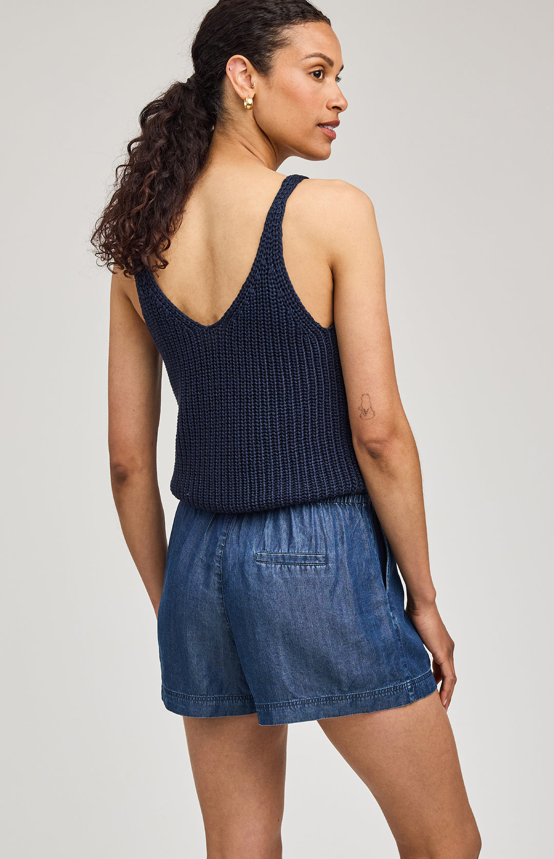 Gentle Fawn Tessa Short in lightweight tencel  fabric with a relaxed fit, featuring an elastic waistband and casual style.