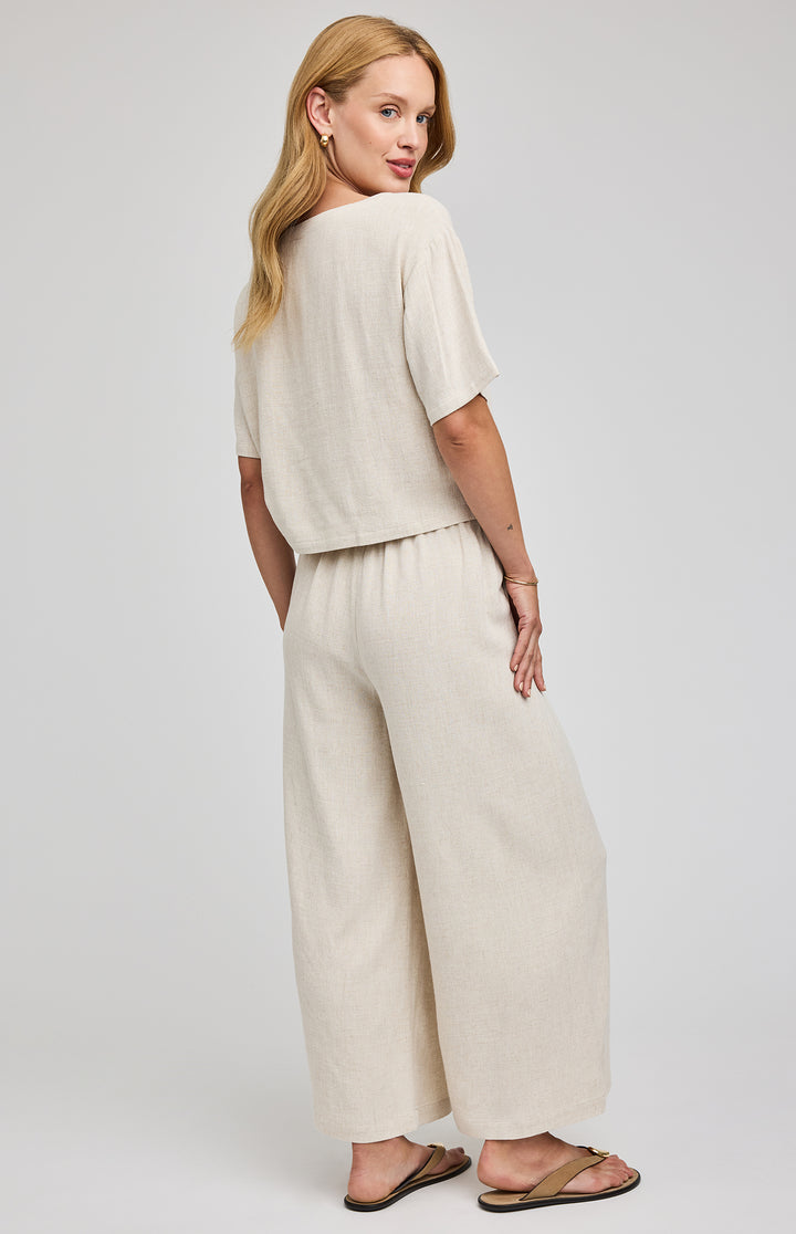 Gentle Fawn Arlo Linen Pant showing a relaxed fit with light, breathable fabric and a neutral color, perfect for casual summer wear.