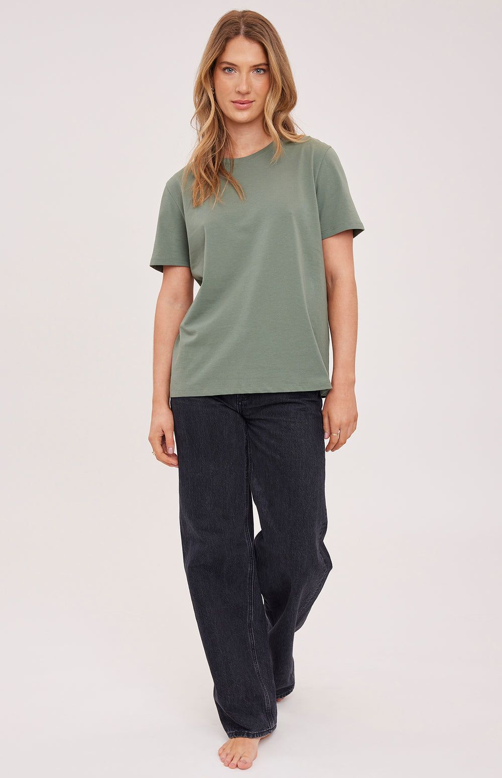 Gentle Fawn Victoria crew neck T-shirt in soft aspens color, featuring a classic fit and comfortable fabric.