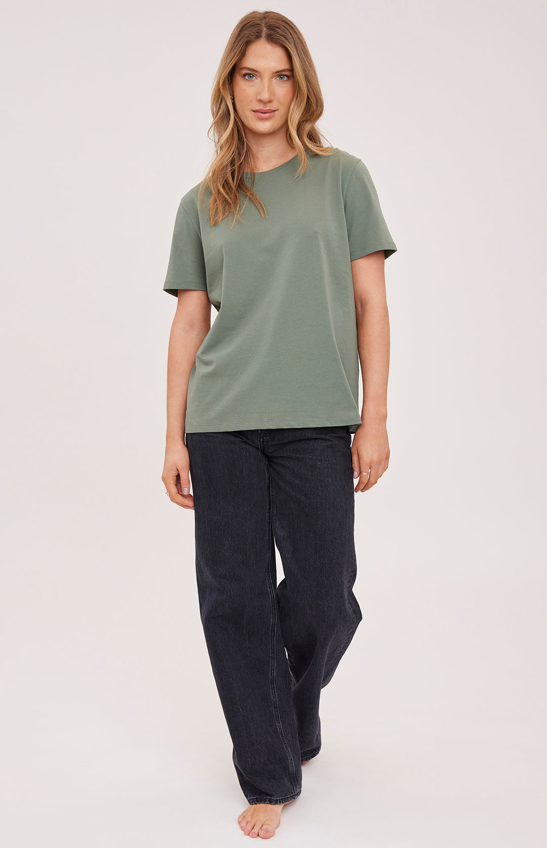 Gentle Fawn Victoria crew neck T-shirt in soft aspens color, featuring a classic fit and comfortable fabric.