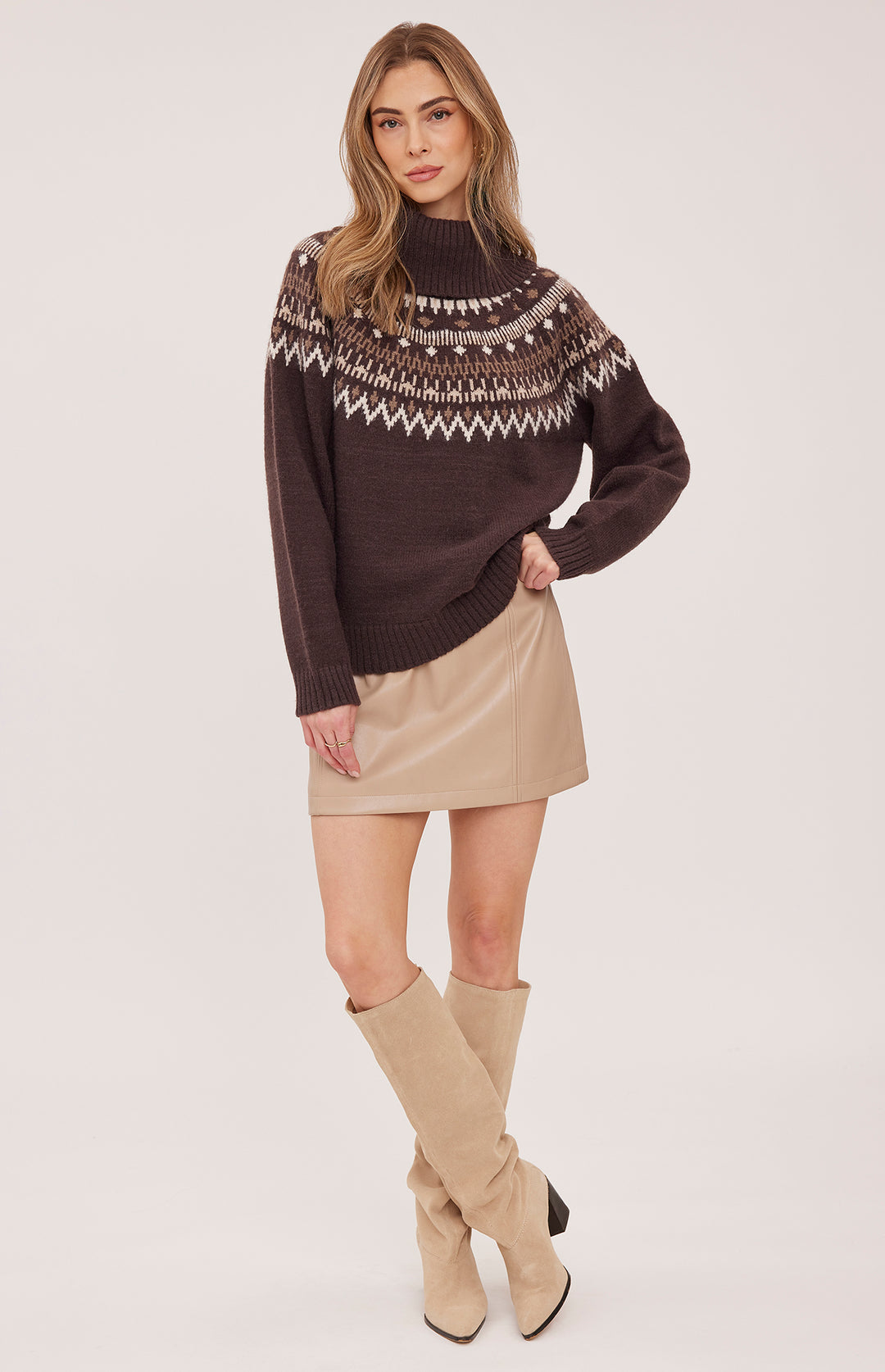 Freya Fair Isle Knit Pullover Sweater