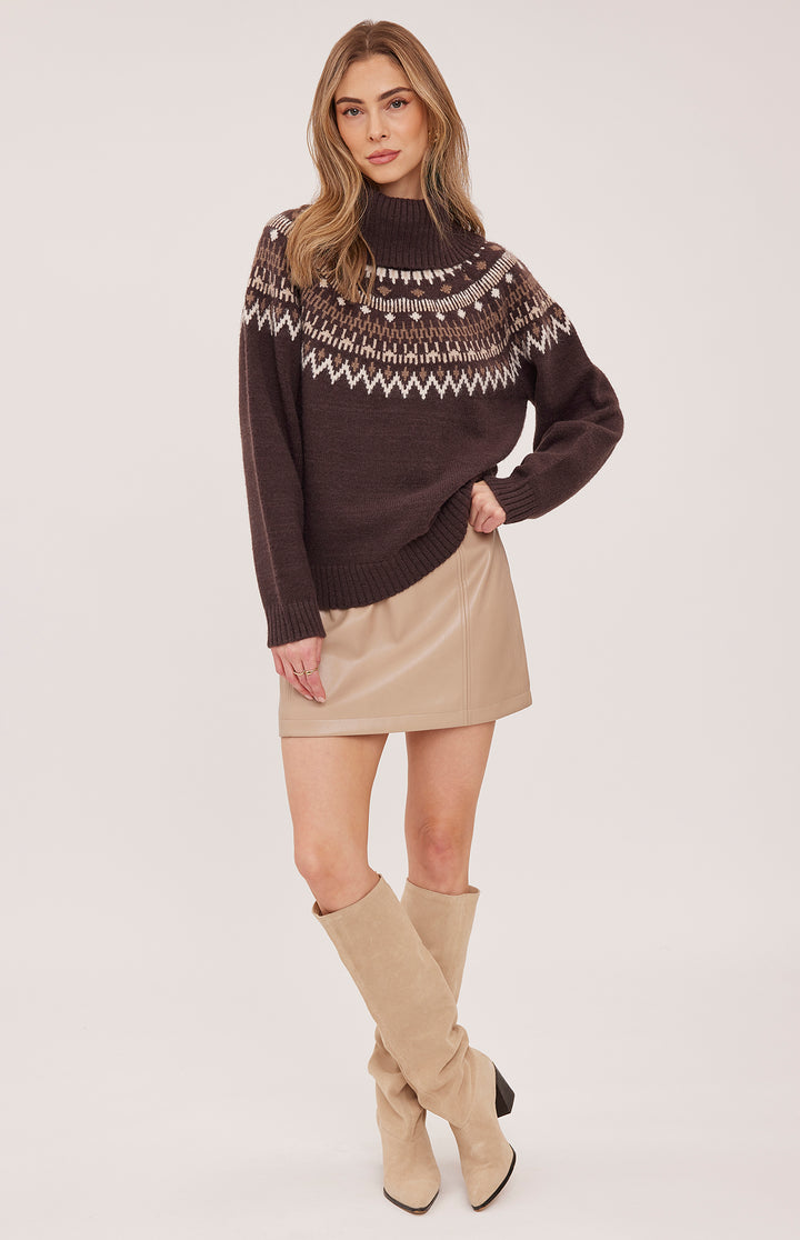 Freya Fair Isle Knit Pullover Sweater