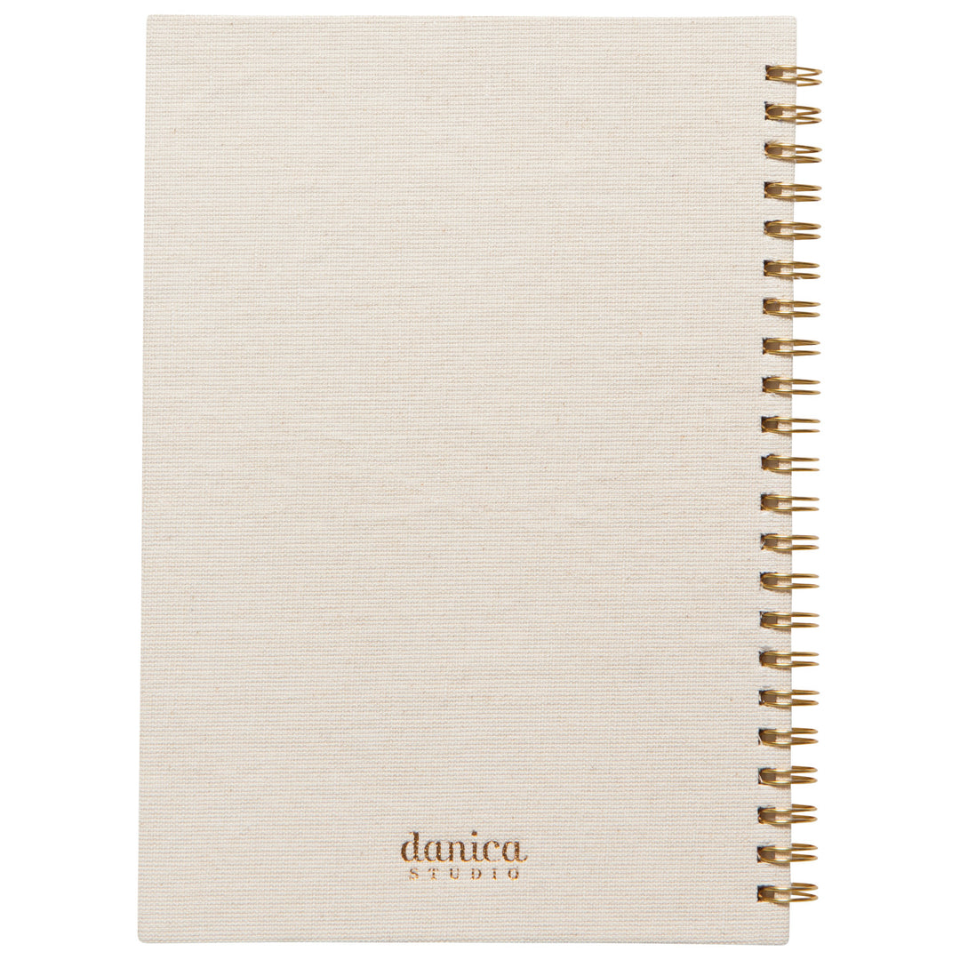 Danica Gardenland embroidered snail notepad with snail design, featuring a charming hand-stitched snail design and soft fabric cover.