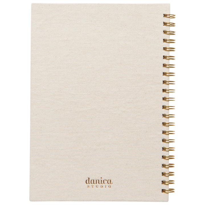 Danica Gardenland embroidered snail notepad with snail design, featuring a charming hand-stitched snail design and soft fabric cover.