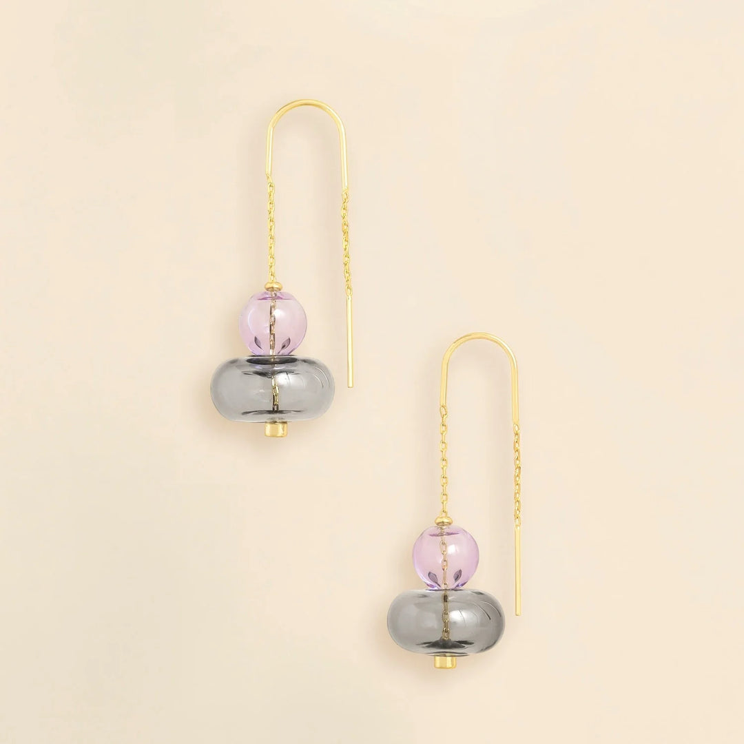 Blown Glass Threader Earring