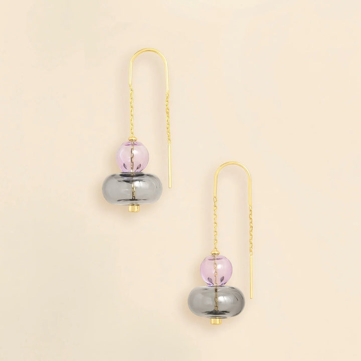 Blown Glass Threader Earring